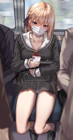 [JackDempa] [Advanced - 10 images] 露出通学電車 朱璃愛ちゃん page 2