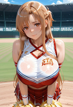 Yuuki Asuna／Sword Art Online Cheerleader・creampie・SEX・pregnant_belly・pregnancy [AI Generated] page 2