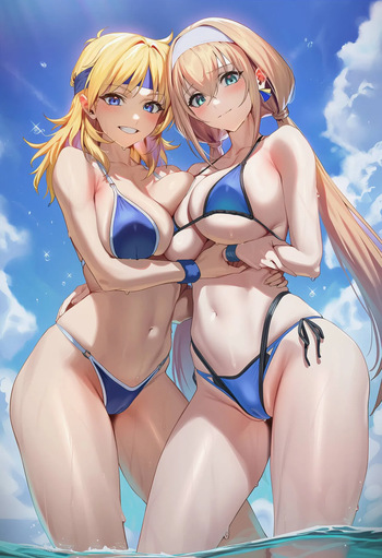 [ChocoPizza] - v4c - 3p - Lune Zoldark + Mitsuba Greyvalley (Super Robot Wars) 275 [AI Generated] cover